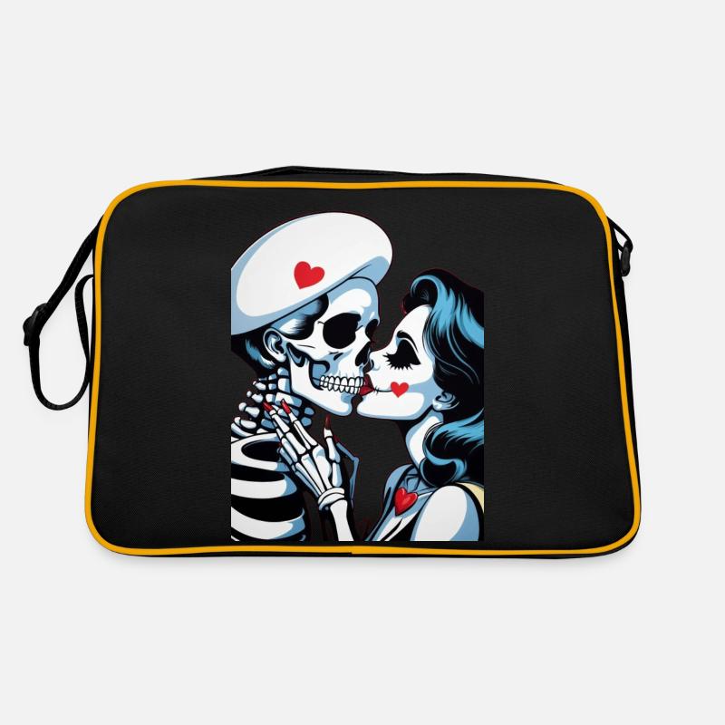 Skelett Paar Retro Tasche