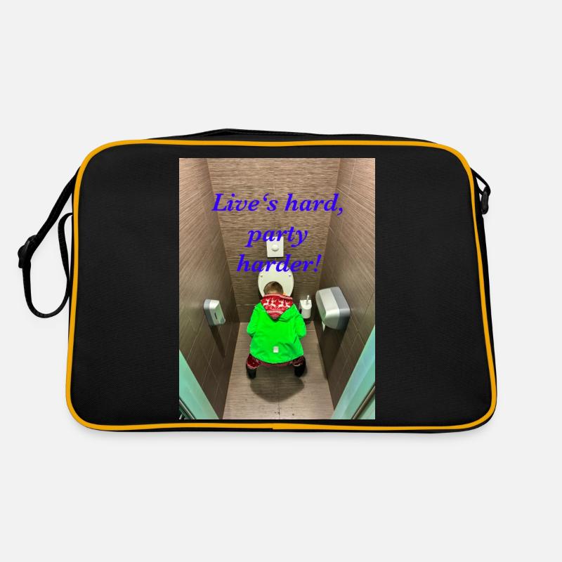 Lebe hart, feiere härter! Retro Tasche