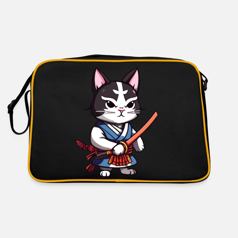 Samurai Cat #42 Retro Bag