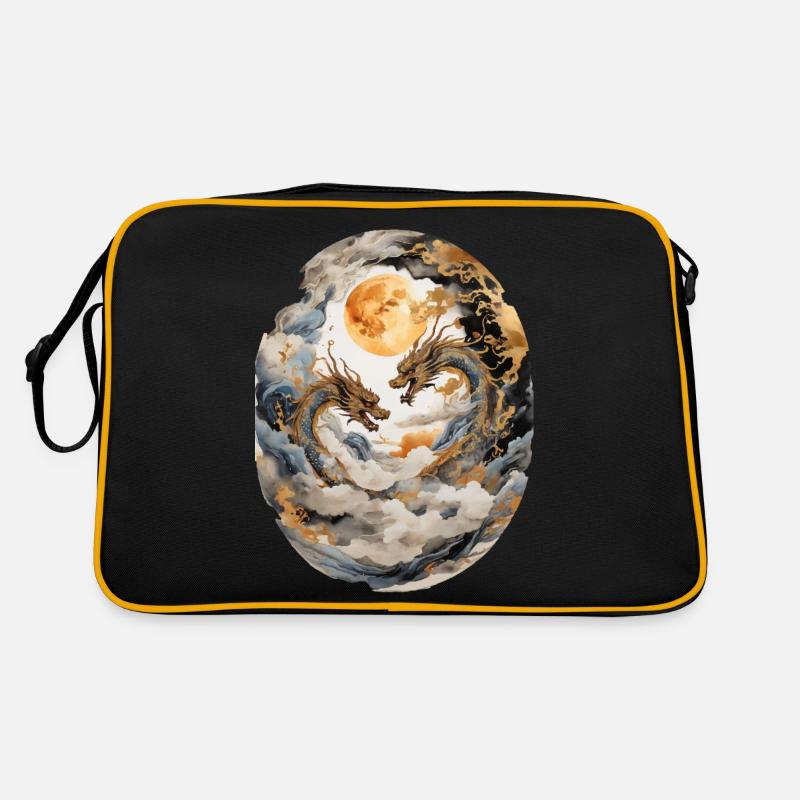 Japanese Dragons - Retro Bag - black/gold