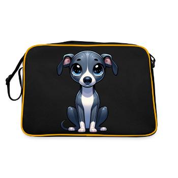 Illustration numérique de mignon Whippet - Sac Retro - noir/or - Dos