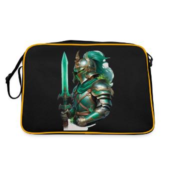 Chevalier en armure vêtu d’un vert vif - Sac Retro - noir/or - Dos