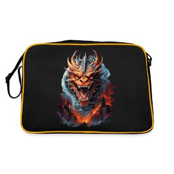 DRAGON MIDNIGHT BLAZE: STADT IN FLAMMEN UND VERWÜSTUNG - Retro Tasche - Schwarz/Gold - Hinten
