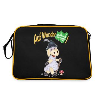 Wanderschaf - Retro Tasche - Schwarz/Gold - Hinten