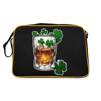Shamrock / Whiskey / Alcohol / Happiness / Irish Pub - Retro Bag - black/gold - Back