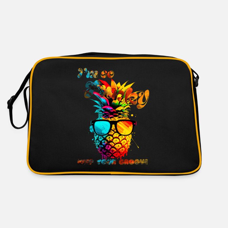 Ich bin so funky. Behalte deinen Groove. Ananas Retro Tasche