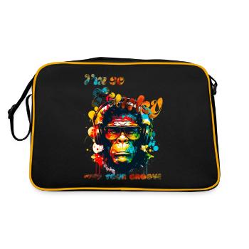 I'm so Funky. Keep your groove. Monkey - Retro Bag - black/gold - Back