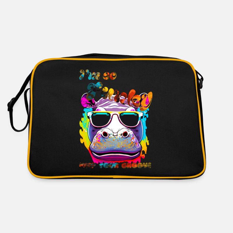 Ich bin so funky. Behalte deinen Groove. Nilpferd Retro Tasche