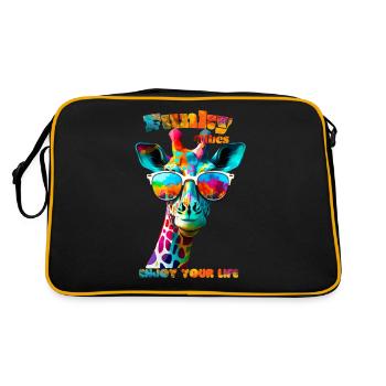 Funky vibes. Enjoy your life. Giraffe - Retro Bag - black/gold - Back