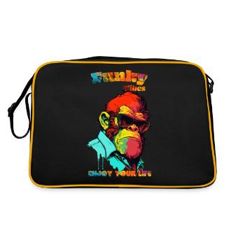 Funky vibes. Enjoy your life. Gorilla - Retro Bag - black/gold - Back