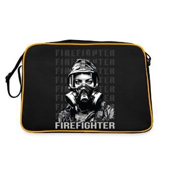 Firefighter - Retro Tasche - Schwarz/Gold - Hinten