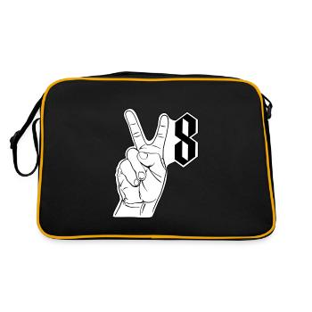 V Acht - Retro Tasche - Schwarz/Gold - Hinten