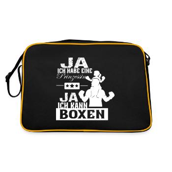 Papa boxeur : Fille Héroïne et Combattante - Sac Retro - noir/or - Dos