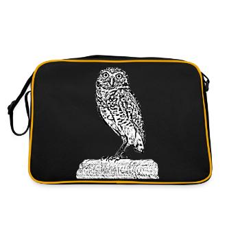 Die Eule - Retro Tasche - Schwarz/Gold - Hinten
