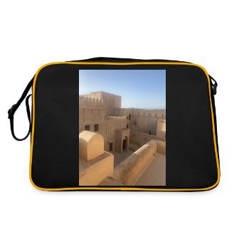 Festung Nizwa - Retro Tasche - Schwarz/Gold - Hinten