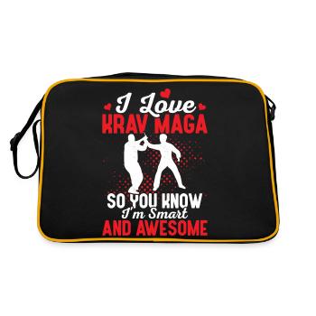I Love Krav Maga Training Martial Arts - Retro Tasche - Schwarz/Gold - Hinten