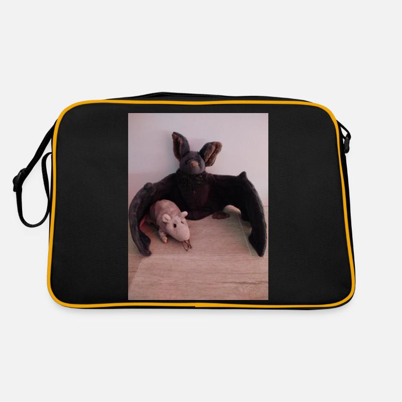 Night Wing Bat and Mouse - Retro Bag - black/gold