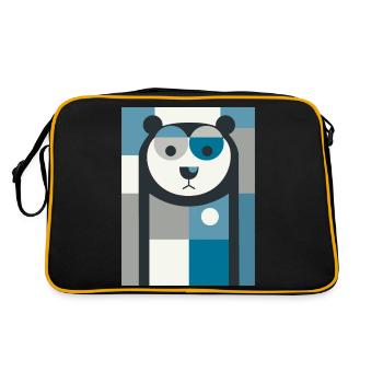 Abstract Bear - Retro Bag - black/gold - Back