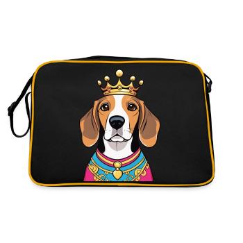 « Têtes couronnées » - Beagle - Sac Retro - noir/or - Dos