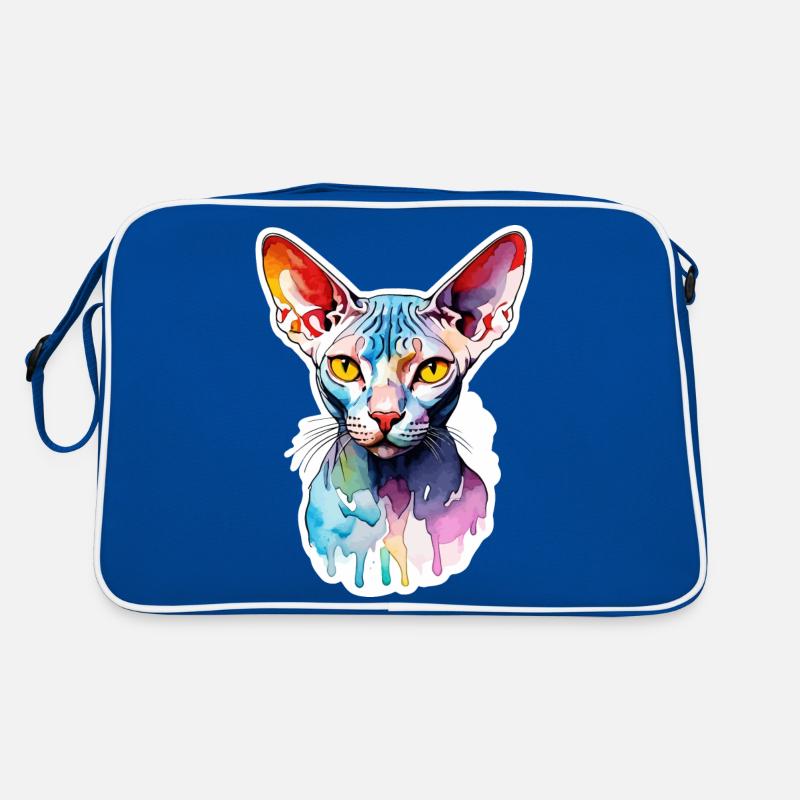 Sphynx Katze Wasserfarben Retro Tasche