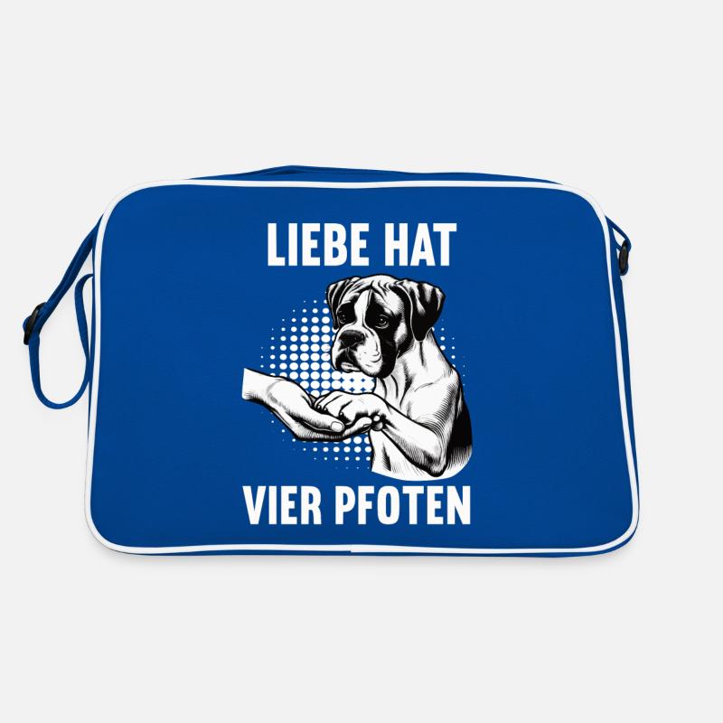 Liebe hat Vier Pfoten Boxer Boxerhalter Boxerhund Retro Tasche