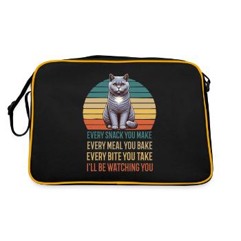 Chaque collation que vous préparez British Shorthair Cat Cats - Sac Retro - noir/or - Dos