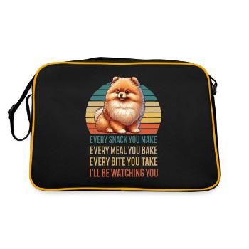 Every Snack you make Pomeranian Spitz Spitz Dog - Retro Bag - black/gold - Back