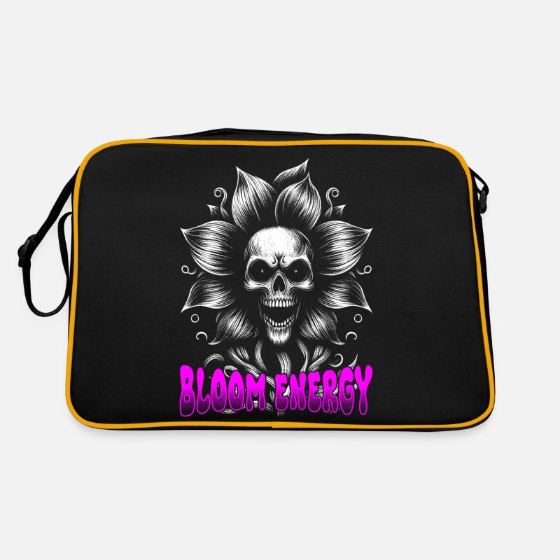 Bloom Energy Sinistre Crâne Fleur Visage Sac Retro