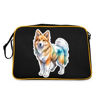 Aquarelles de chiens islandais - Sac Retro - noir/or - Dos