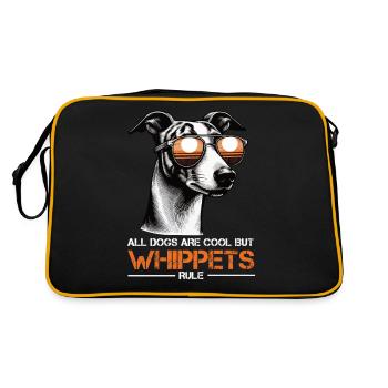 Tous les chiens sont des Cool Whippet Greyhound Whippets - Sac Retro - noir/or - Dos