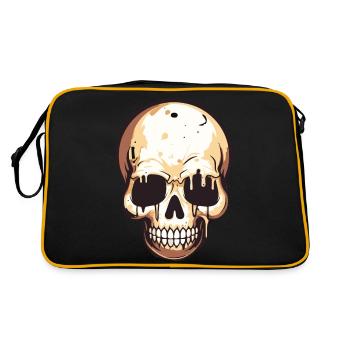skull - Retro Tasche - Schwarz/Gold - Hinten