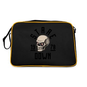 Staring skull - Retro Bag - black/gold - Back