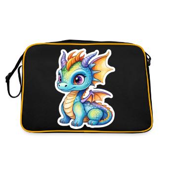 Aquarelles de dragon - Sac Retro - noir/or - Dos