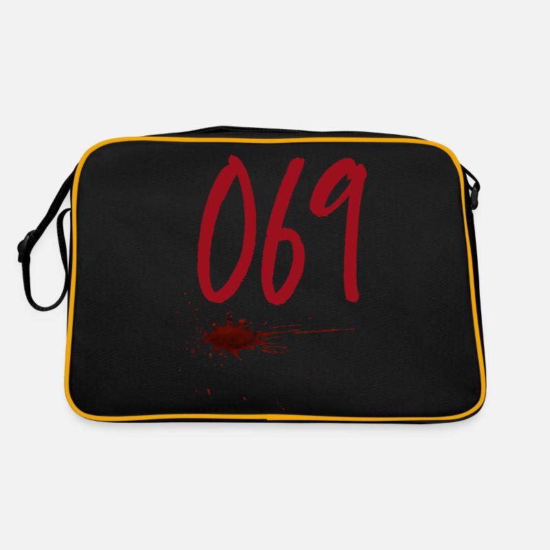 Postleitzahl Frankfurt 069 - Retro Tasche - Schwarz/Gold