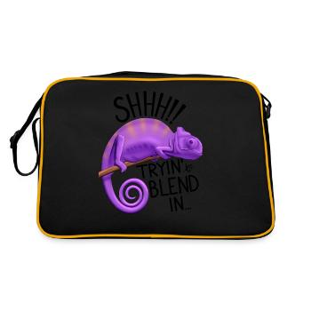 Chameleon trying to blend in - Retro Bag - black/gold - Back
