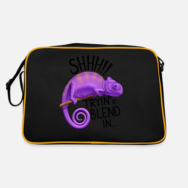 Chameleon trying to blend in - Retro Bag - black/gold