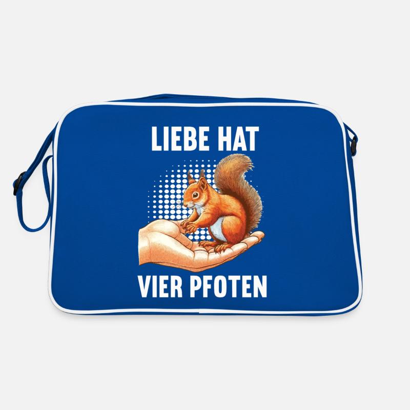 Liebe hat Vier Pfoten Eichhörnchen Eichhorn Nager Retro Tasche