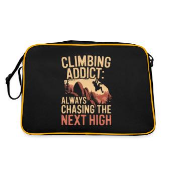 Climbing Free Climbing Rock Climbing Saying - Retro Bag - black/gold - Back