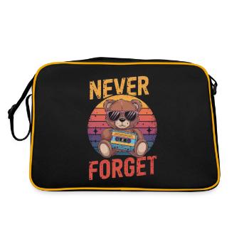 Teddy bear with sunglasses and music cassette - Retro Bag - black/gold - Back