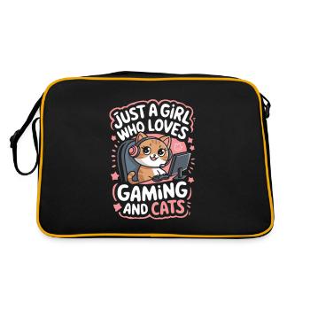 Console d’ordinateur de jeu fille chat - Sac Retro - noir/or - Dos