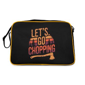 Lumberjack Wood Chopping Tree Cutter - Retro Bag - black/gold - Back