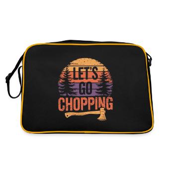HolzfällerHolz hacken Baumfäller - Retro Tasche - Schwarz/Gold - Hinten