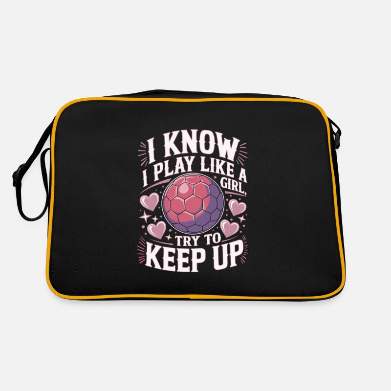 Handball Mädchen Frauen Spruch Retro Tasche