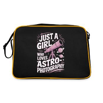 Astrophotography Telescope Astronomy Girls Women - Retro Bag - black/gold - Back
