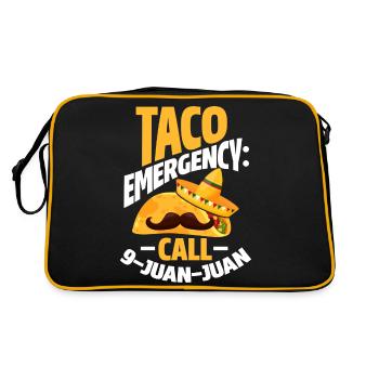 taco emergency call 9 juan juan design for a lover - Retro Bag - black/gold - Back