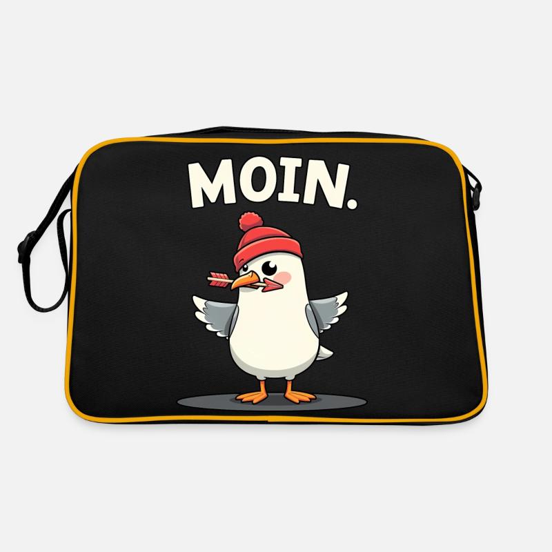 Moin Möwe Dart mit Dartpfeil Retro Tasche