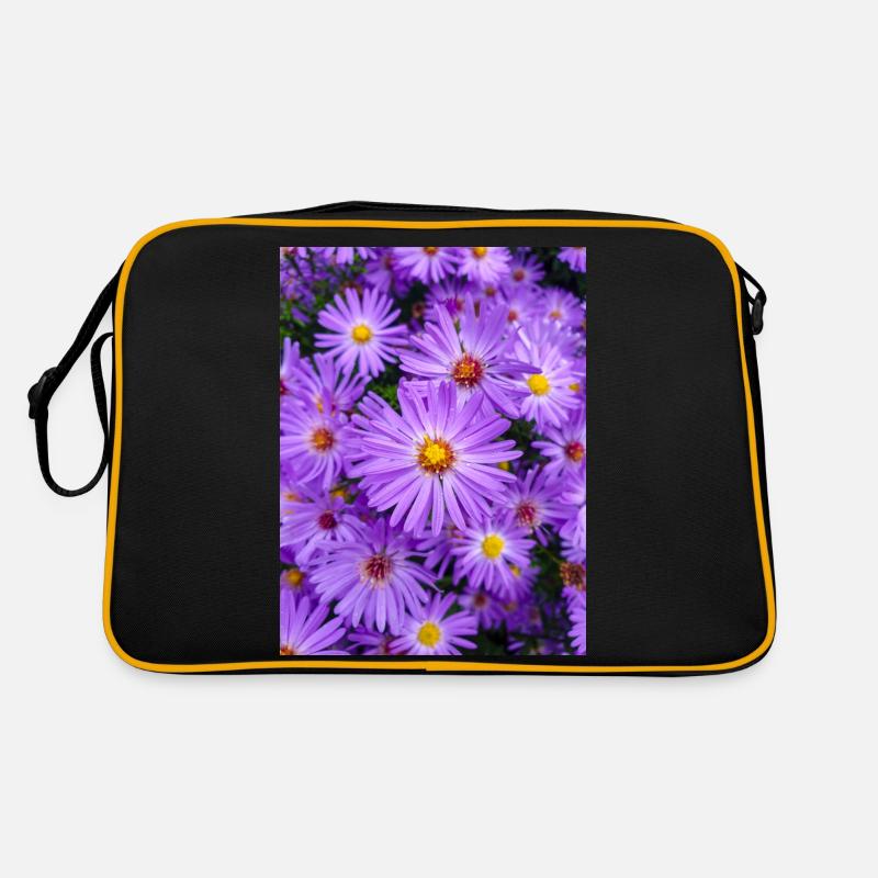 Aster de la Nouvelle-Angleterre aussi poilu Michaelmas-daisy Sac Retro
