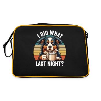 I Did What Last Night Australian Shepherd Aussie - Retro Bag - black/gold - Back