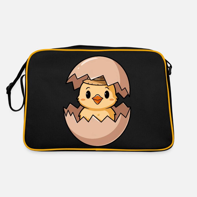 Poussin mignon avec chapeau en oeuf Sac Retro
