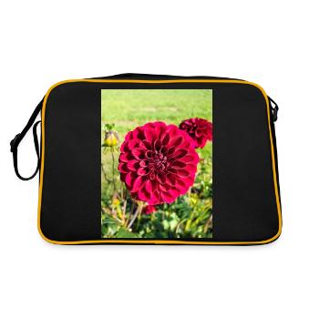 Dahlie (auf Deutsch Dahlie) Dahlie - Retro Tasche - Schwarz/Gold - Hinten